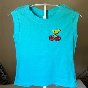 Kids Turquoise Cherry Top
